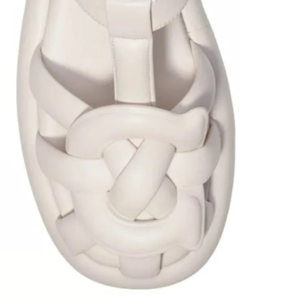 BRAND NEW COACH Penney Soft Emblem Flatform Fisherman Sandals  9 | Bone | NWT